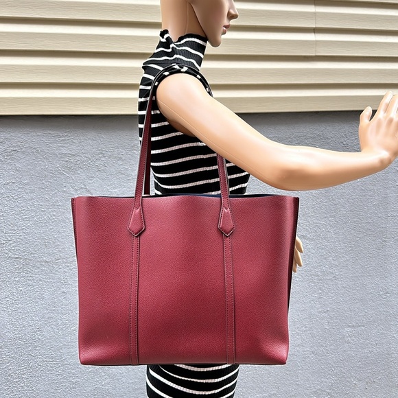 🔥🔥🔥Tory Burch Triple Perry Leather Tote Shoulder Bag - Picture 5 of 16